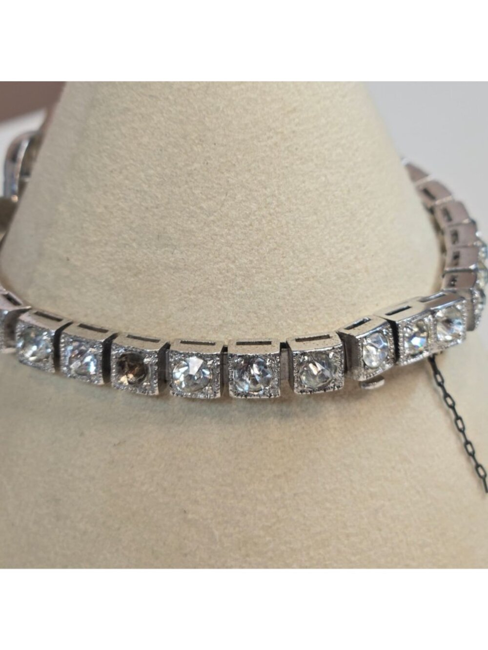 Vintage Dorson's Sterling Silver Rhinestone Bracelet 1930s Art Deco Jewelry READ - Picture 8 of 16